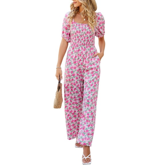 Pants - NEW Smocked Floral Jumpsuit